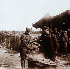Kuchnia polowa w obozie amerykańskim, Melette, Francja, c1914-c1918. autorstwa Unbekannt
