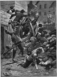 Walka na barykadach, Monarchia Lipcowa, Francja, 1848 c1885 autorstwa Unbekannt