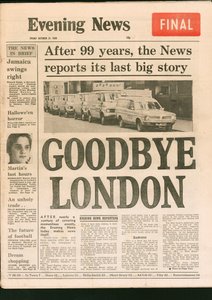 Ostatnie wydanie gazety Evening News, 1980 autorstwa Unbekannt