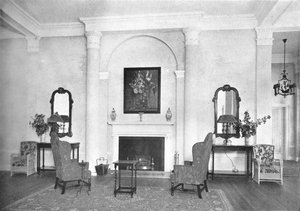 Kominek na końcu salonu, Hotel Royal Bermudiana, Hamilton, Bermudy, 1924 autorstwa Unbekannt