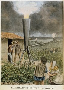 Strzelanie z armaty w chmury, aby zapobiec gradobicia, 1901 autorstwa Unbekannt