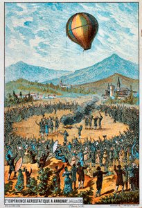 Pierwszy lot próbny balonu na ogrzane powietrze w Annonay we Francji, 4 czerwca 1783 1890 r. autorstwa Unbekannt