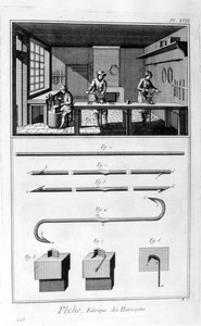 Produkcja haczyków wędkarskich, 1751-1777 autorstwa Unbekannt