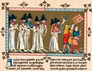 Biczownicy w holenderskim mieście Tournai Doornik, 1349 autorstwa Unbekannt