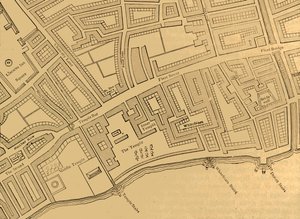 Fleet Street, The Temple, itp., Z mapy Londynu, publikacja 1720, 1897. autorstwa Unbekannt