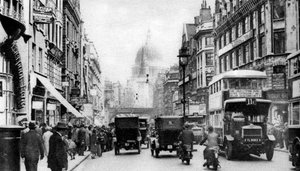 Fleet Street widziana z przeciwległego Salisbury Court, Londyn, 1926-1927 autorstwa Unbekannt