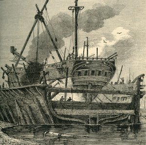 Pływający dok, Deptford 1820, c1878. autorstwa Unbekannt