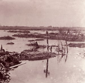 Powódź, Flandria, Belgia, c1914-c1918 autorstwa Unbekannt