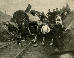 Powodzie kontra lokomotywa – upadek w pobliżu St. Erth, 1901. autorstwa Unbekannt
