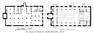 Plany pięter, kościół św. Pawła, Newburyport, Massachusetts, 1924 autorstwa Unbekannt