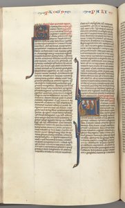 Fol. 148v, Kroniki I, inicjał historyczny A, trzej potomkowie Adama, c. 1275-1300. autorstwa Unbekannt