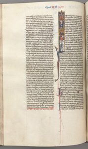 Fol. 174v, Ezdrasz, inicjał historyczny I, Cyrus kierujący budową Świątyni, ok. 1930 r. 1275-1300. autorstwa Unbekannt