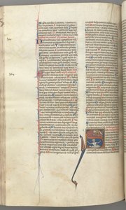 Fol. 224v, Psalm 68, historyczny inicjał S, Dawid w wodzie odwołujący się do Boga powyżej, c. 1275-1300. autorstwa Unbekannt