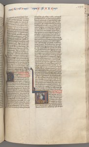 Fol. 273r, Izajasz, inicjał historyczny V, Męczeństwo Izajasza, ok. 273r. 1275-1300. autorstwa Unbekannt