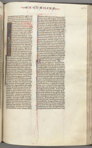 Fol. 365r, Zachariasz, inicjał historyczny I, Zachariasz stojący ze zwojem, ok. 185r. 1275-1300. autorstwa Unbekannt