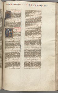 Fol. 370r, Machabeusz I, historyczny inicjał E, Mateusz zabija bałwochwalczego Żyda, c. 1275-1300. autorstwa Unbekannt