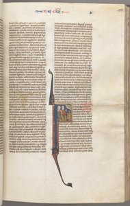 Fol. 98r, Kings I, historyczny inicjał F, Elkana i Hanna klęczące przed ołtarzem..., c. 1275-13 autorstwa Unbekannt