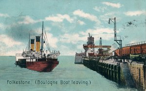 Folkestone Boulogne Wypłynięcie łodzi, c1905 autorstwa Unbekannt