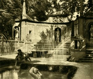 Fontanny, Pałac Hellbrunn, Salzburg, Austria, c1935. autorstwa Unbekannt