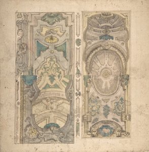 Cztery alternatywne projekty skarbca., 1700-1780. autorstwa Unbekannt