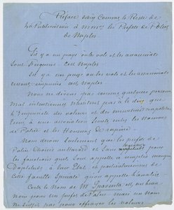 Fragment „Przedmowy poświęcony jak reszta publikacji pani. prefektów policji Neapolu”, która opisuje spotkanie Dumasa z Poem w Paryżu w 1832 r. (tusz na papierze) autorstwa Unbekannt