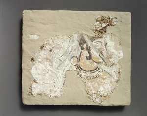 Fragment malowidła ściennego: kobieta z padamem na ustach, ca. VII wiek n.e. autorstwa Unbekannt
