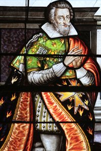 Francois de la Grange. Szczegół witrażu Wniebowzięcia NMP, Bourges, Francja autorstwa Unbekannt