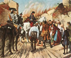 Fryderyka Wielkiego w ruinach Küstrin przed bitwą pod Zorndorfem, 25 sierpnia 1758, 1936. autorstwa Unbekannt