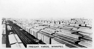 Stocznie towarowe, Winnipeg, Manitoba, Kanada, ok. 1920 r. autorstwa Unbekannt