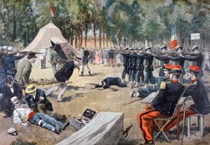 Francuskie manewry wojskowe: ratownicy pierwszej pomocy, 1897 autorstwa Unbekannt