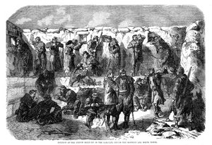 Francuski karabin strzelniczy równolegle przed mamelonem i białą wieżą, Sewastopol, wojna krymska, 1855 autorstwa Unbekannt