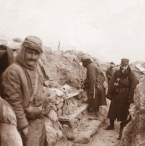 Żołnierze francuscy w okopach, Perthes, północna Francja, c1914-c1918 autorstwa Unbekannt