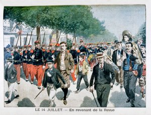 Żołnierze francuscy powracający z Przeglądu 14 lipca 1901 r. autorstwa Unbekannt