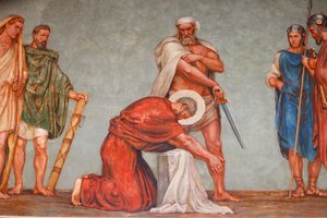 Fresk w kościele św. Pawła : Męczeństwo św. Pawła, Lyon, Francja autorstwa Unbekannt