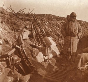 Linia frontu, Vauquois, północna Francja, c1914-c1918 autorstwa Unbekannt