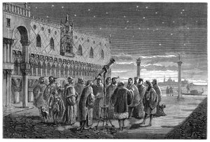 Galileusz demonstruje swój teleskop, Wenecja, 1609 1870 autorstwa Unbekannt