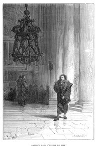 Galileusz obserwujący kołysanie się żyrandola w katedrze w Pizie, c1584 1870 autorstwa Unbekannt