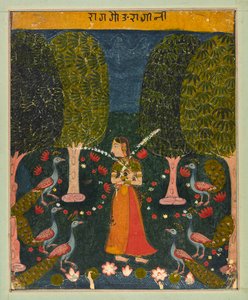 Gauri Ragini, folio z Ragamali, ca. 1625-1630. autorstwa Unbekannt