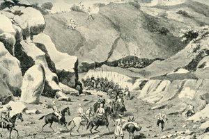 Generał Roberts... Zaatakowany przez ghilzais w przełęczy Shutargardan, 27 września 1879, 1901. autorstwa Unbekannt