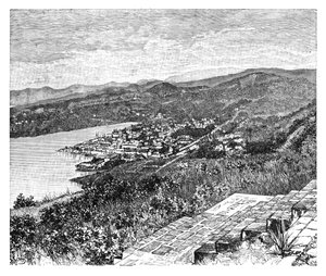Widok ogólny Castries, wyspa St Lucia, ok. 1890 r. autorstwa Unbekannt