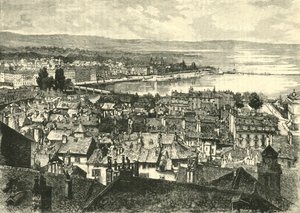 Genewa, Patrząc w stronę jeziora, 1890. autorstwa Unbekannt