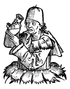 Gentile da Foligno, XIV-wieczny włoski lekarz, badający próbkę moczu, 1493 autorstwa Unbekannt