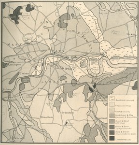 Mapa geologiczna terenu Londynu, 1908 autorstwa Unbekannt