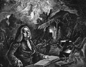 George Frideric Handel 1685-1759 komponuje swojego Mesjasza, XVIII w. autorstwa Unbekannt