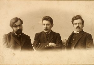 Georgy Chulkov, Vasili Milioti i Genrich Tasteven, rosyjscy pisarze, 1900 autorstwa Unbekannt