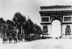 Żołnierze niemieccy maszerujący przez Paryż, 14 czerwca 1940 autorstwa Unbekannt