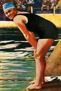 Niemiecka pływaczka Hilde Schrader, 1928. autorstwa Unbekannt