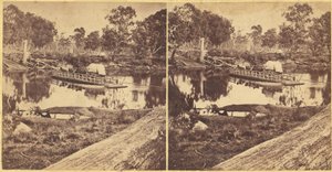 Golbourn Punt w Seymour, Australia, lata 60. XIX wieku. autorstwa Unbekannt