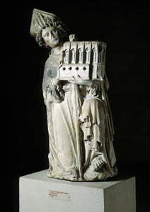 Sztuka gotycka: przedstawienie Jeana Tissandiera, wigilia Rieux-Volvestre jako donatora. Posąg kaplicy Rieux w kościele Kordelierów wykonany przez mistrza z Rieux około 1333-1334 Kamień polichromowany. cm 132 Tuluza autorstwa Unbekannt