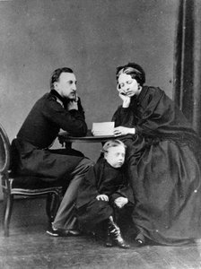 Wielki książę Mikołaj Nikołajewicz starszy Rosji z żoną i synem, ok. 1861–1863 r. autorstwa Unbekannt